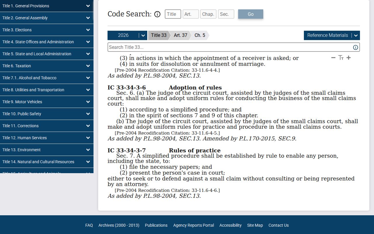 Kosciusko County civil court docket Indiana copy fee law