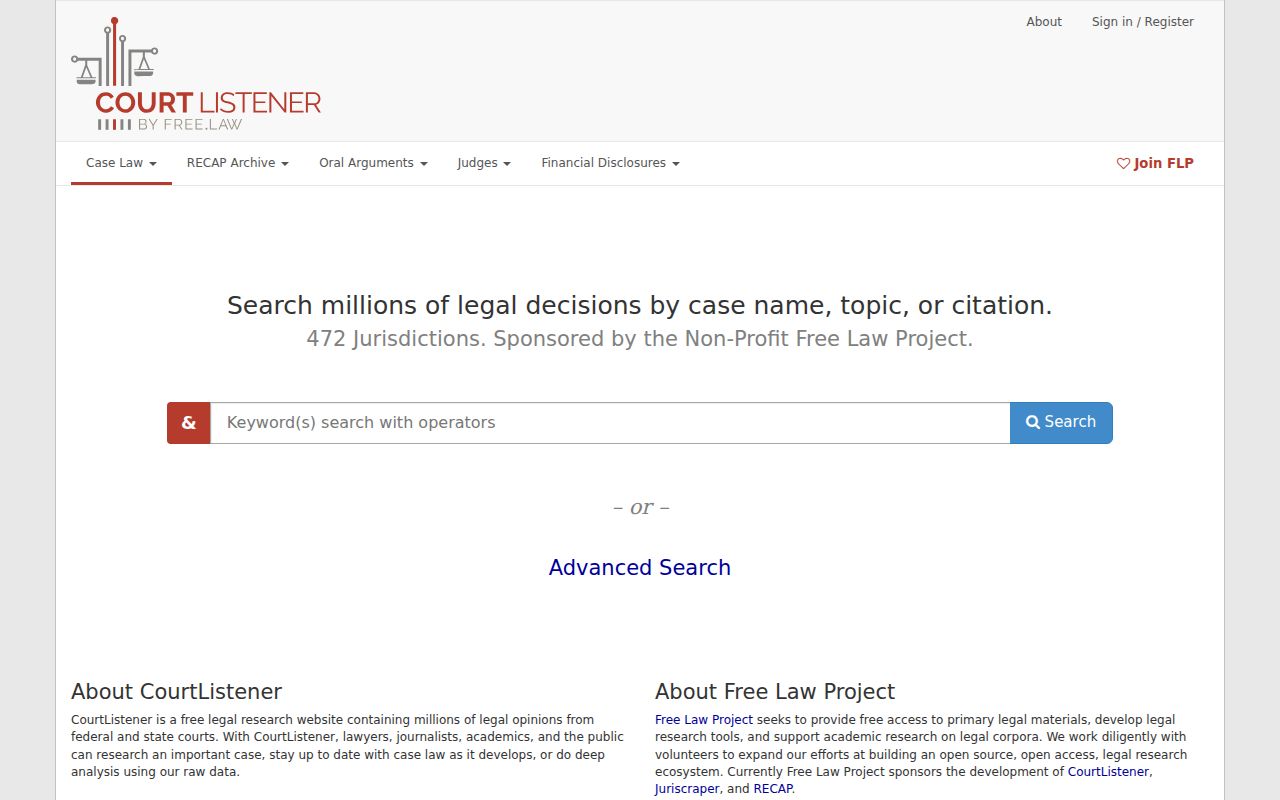 CourtListener RECAP public federal court record search